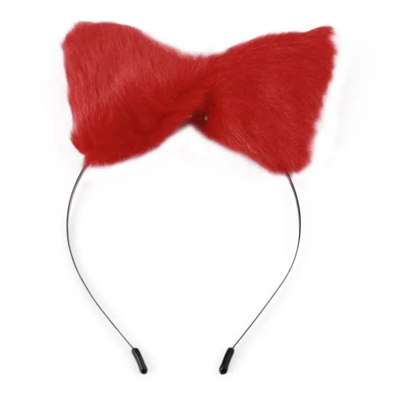 Fluffy Cosplay Halloween Party Cat Faux Fox Fur Ears Costume Hairpin Hairband Blackwhitepurpleleopardblackpink 2