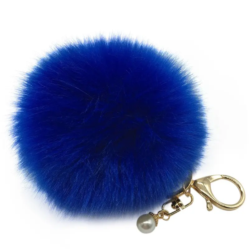 Fluffy Faux Rabbit Fur Ball Keychain Women Porta Chiavi Bag Gift Silver Key Chain Fluffy Car Keychain Llaveros Feida 4