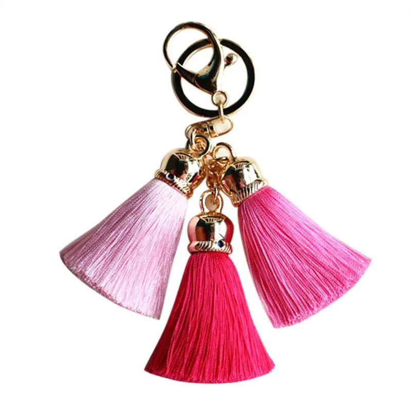 Fluffy Keychain Ice Silk Tassel Pompom Car Keychain Handbag Bags Key Ring Interesting Things Cool Gifts For Women Feida 5