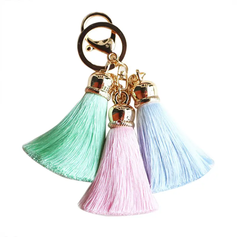 Fluffy Keychain Ice Silk Tassel Pompom Car Keychain Handbag Bags Key Ring Interesting Things Cool Gifts For Women Feida 6
