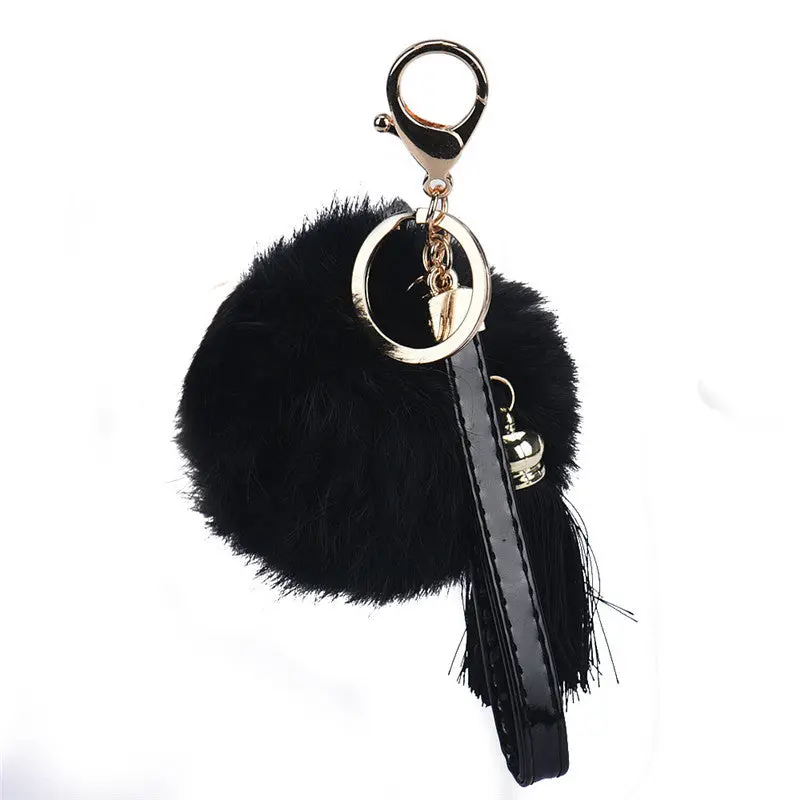 Fluffy Keychain Interesting Things Alloy Key Ring Hanging Plush Ball Ornaments Feida 1