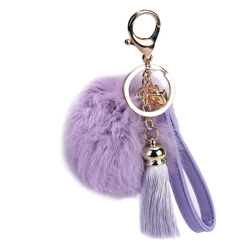 Fluffy Keychain Interesting Things Alloy Key Ring Hanging Plush Ball Ornaments Feida 3