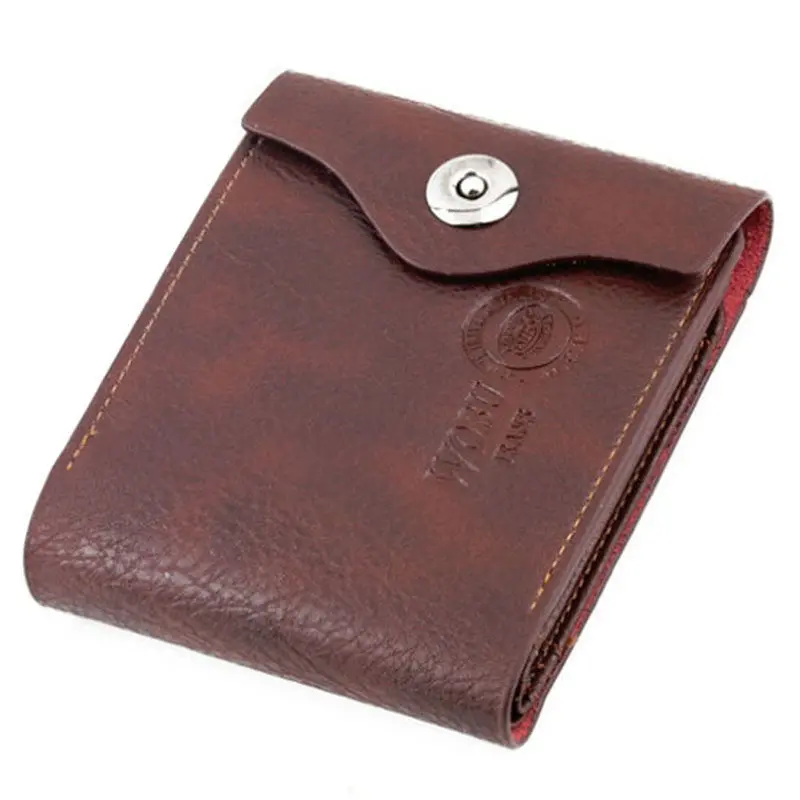 Fold Wallet Gift Wallet Men Genuine Leather Brown Credit/Id Card Purse Gift 1