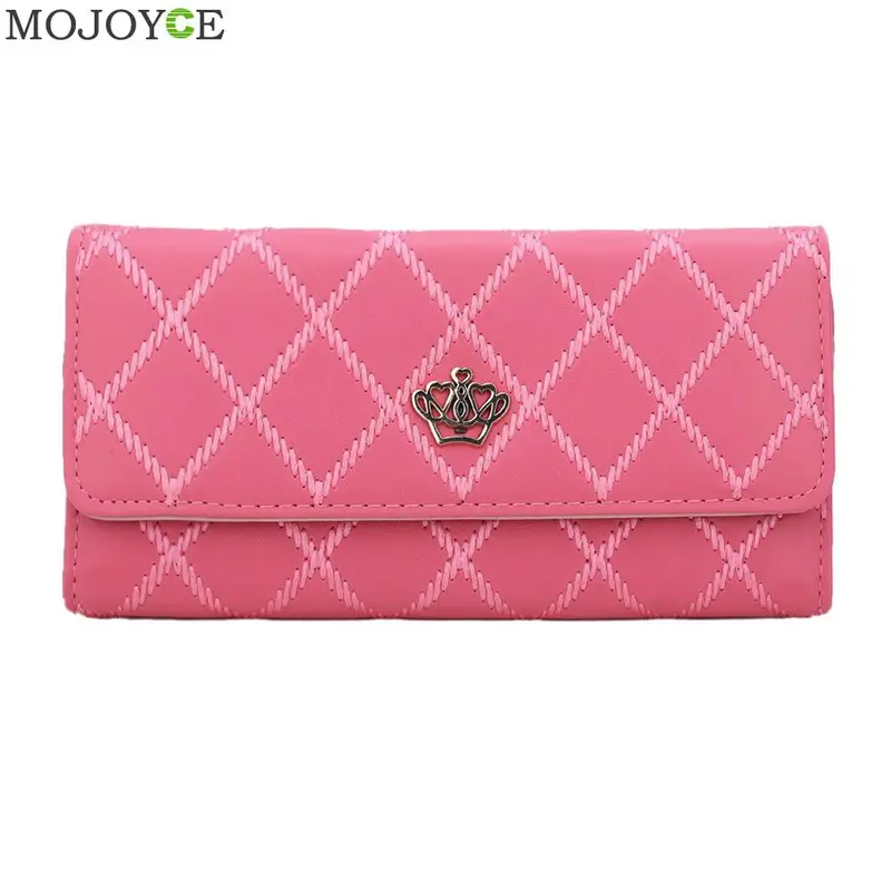 Foldable Lady Women Leather Wallet Long Card Holder Case Purse Handbag Slim Lady Casual Day Clutch Coin Pocket Female Purse 2