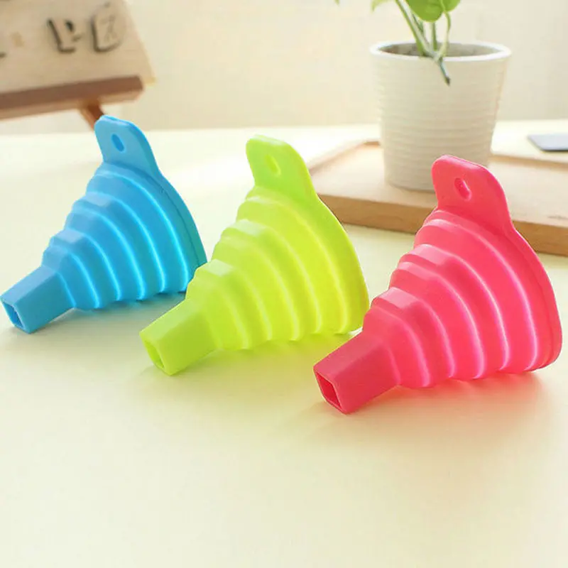 Foldable Portable Collapsible Silicone Funnel Hopper Kitchen Tool Gadget 80590 1