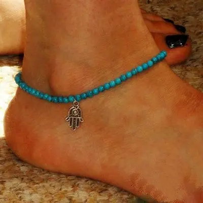 Foot Jewelry Anklet Boho Beads Hamsa Fatima Anklets Foot Chain Beach Anklets For Women 1