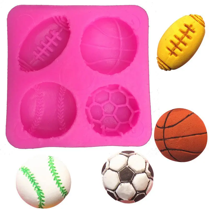 Football Basketball Tennis Cooking Tools Wedding Decoration Silicone Mould Fondant Sugar Craft Molds Diy Cake Decorating 84550 1