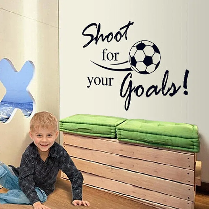 Football Stickers Shoot For Your Goals Wall Decal Removable Art Vinyl Home Decor Wall Stickers 84094 1
