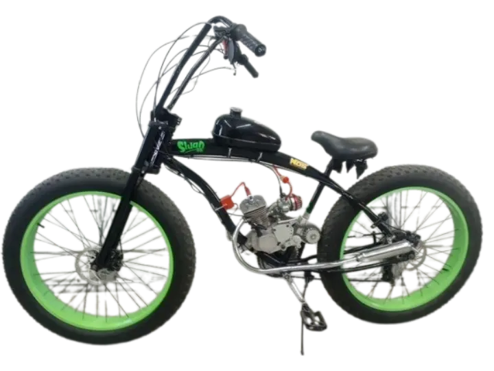 For Sale; Multi Speed Motorized 4" Fat Tire 26" Micargi Slugo Ss 7 Speed Bike, Steel Frame 1