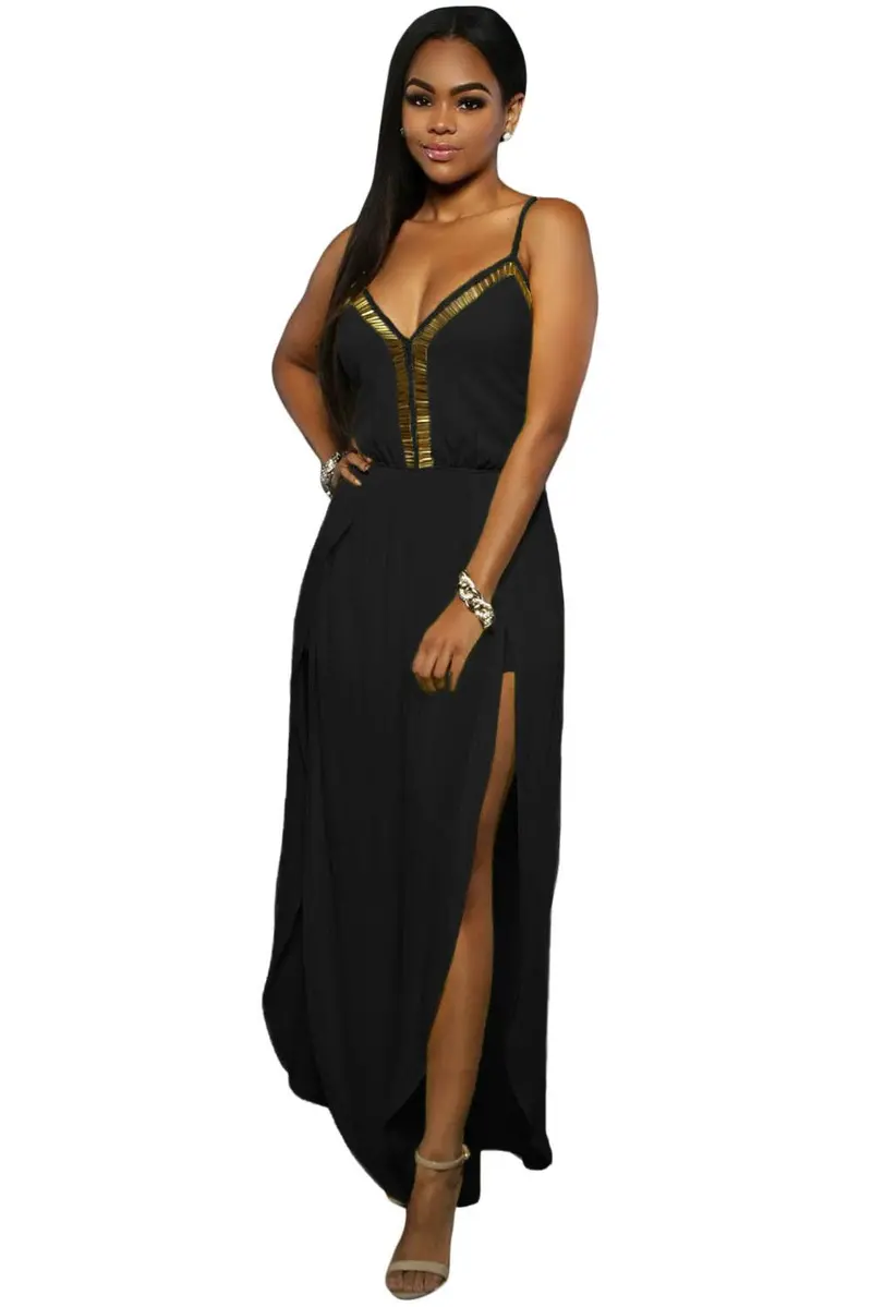 Formal Wide Leg Slit Jumpsuit Sexy Club Party Jumpsuit Sleeveless White Rompers Jumpsuit Long Pants 4
