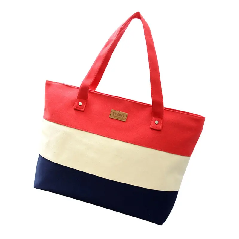 Forward 5 Color Women Casual Medium Size Canvas Striped Hbags Zipper Shoulder Messenger Bags 5