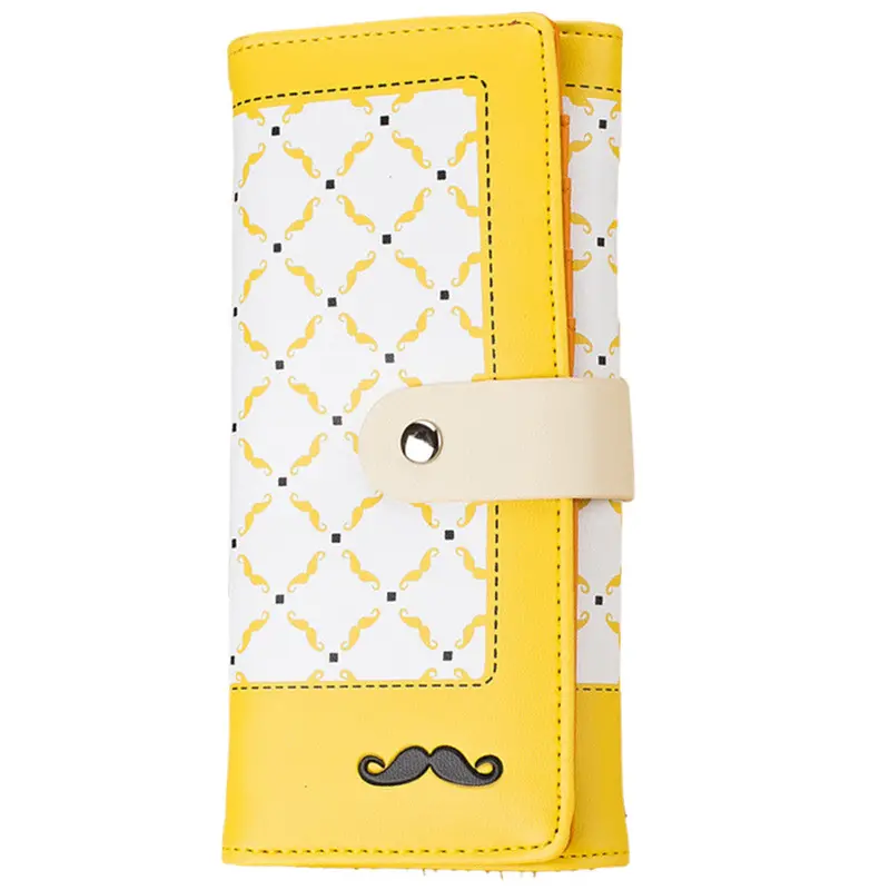 Forward 6 Colors Style Moustache Pu Leather Purse Clutch Button Wallet Bag Hbag Card Holder 1