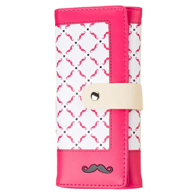 Forward 6 Colors Style Moustache Pu Leather Purse Clutch Button Wallet Bag Hbag Card Holder 3