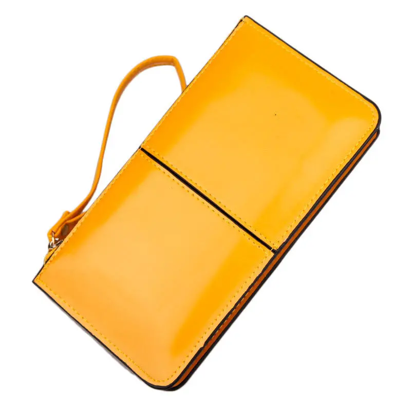 Forward 7 Colors Retro Long Card Holder Purse Leather Stitching Lady Women Wallet Bag 6