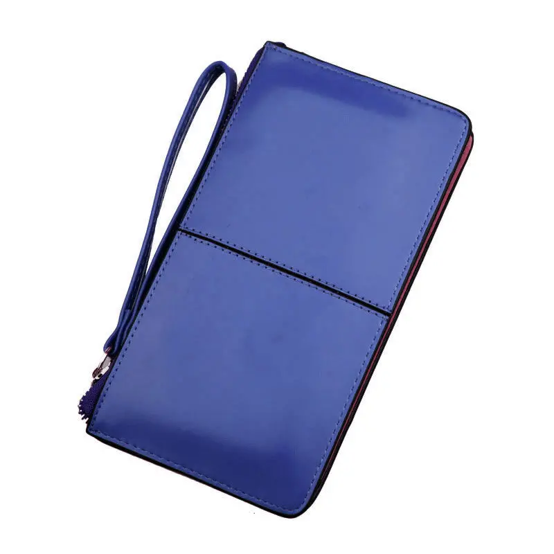 Forward 7 Colors Retro Long Card Holder Purse Leather Stitching Lady Women Wallet Bag 7