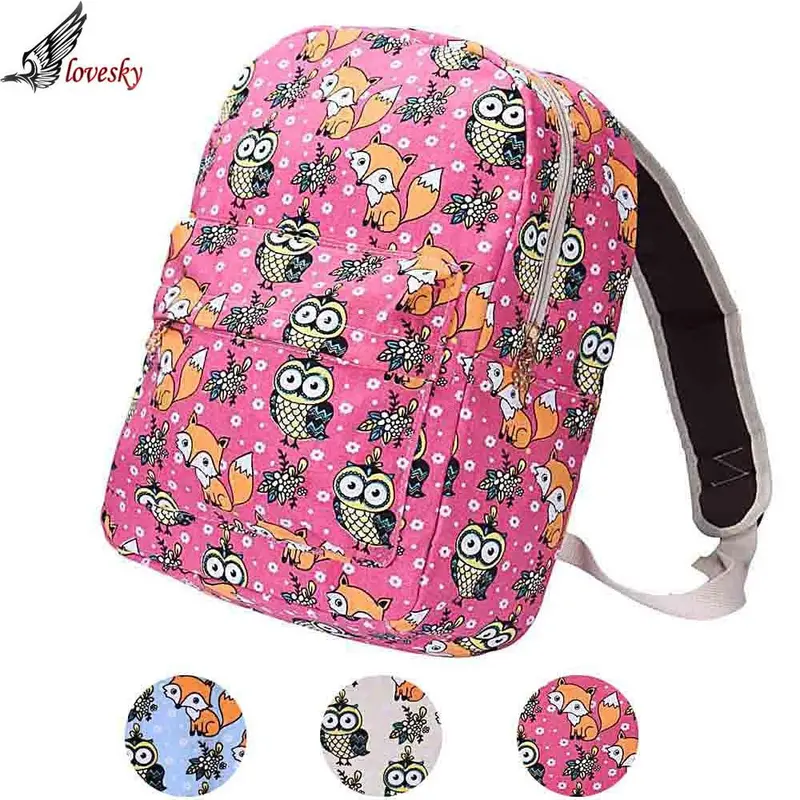 Forward Backpack 3 Colors Casual Canvas Owl Rucksack Backpack School Book Travel Rucksacks 1