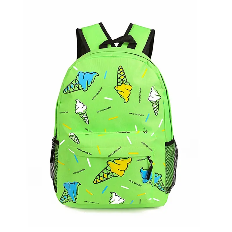 Forward Campus Cy Colors Women Girls Double-Shoulder Sweet Ice Cream Canvas Zipper Backpack Schoolbag 3