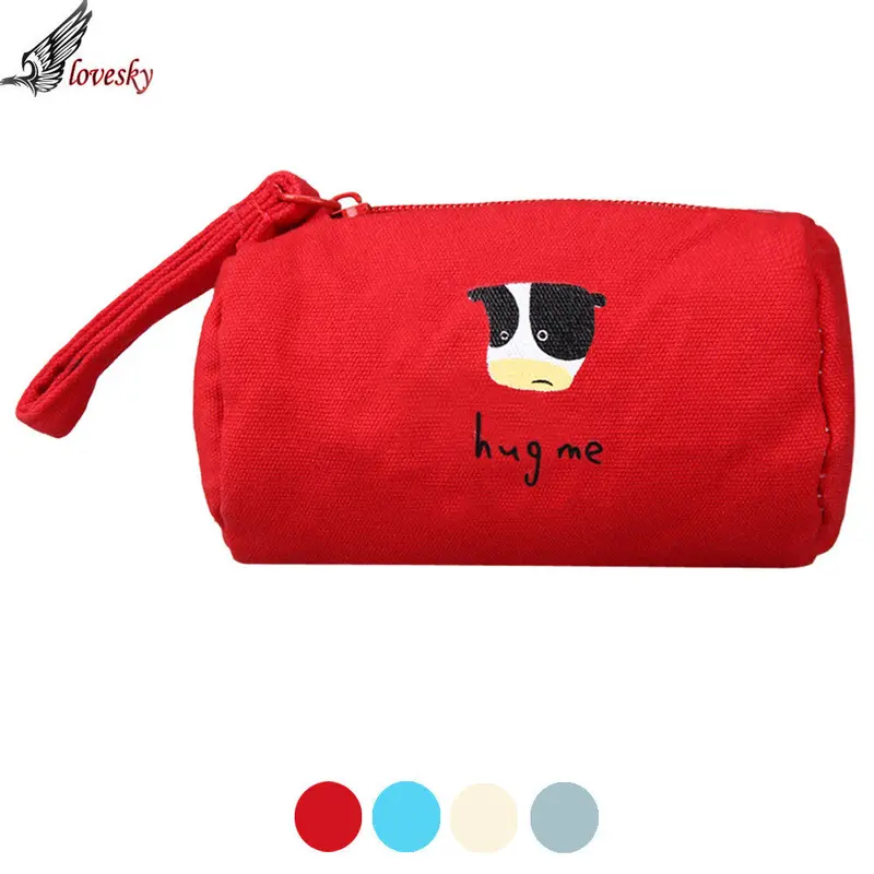 Forward Canvas Animal Prints Cylinder Mini Zipper Coin Purse Card Holder 1