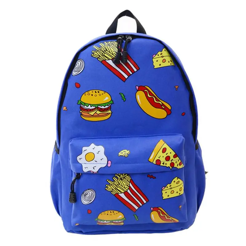 Forward Cute Design Double-Shoulder Canvas Hamburger Backpack Schoolbag Mujer Mochila Escolar Feminina Fast 2