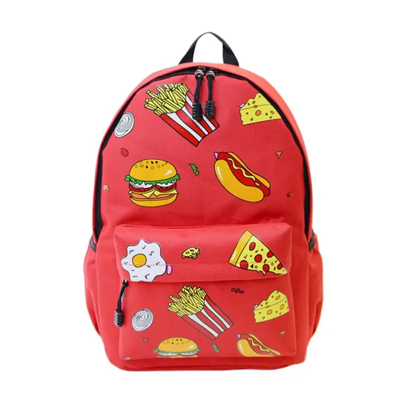 Forward Cute Design Double-Shoulder Canvas Hamburger Backpack Schoolbag Mujer Mochila Escolar Feminina Fast 5