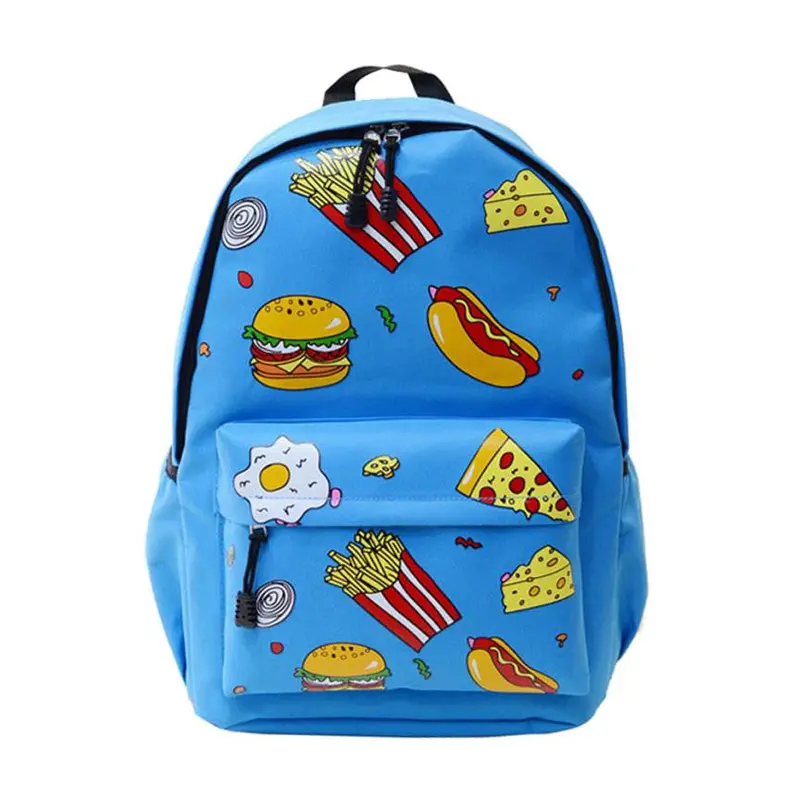 Forward Cute Design Double-Shoulder Canvas Hamburger Backpack Schoolbag Mujer Mochila Escolar Feminina Fast 6