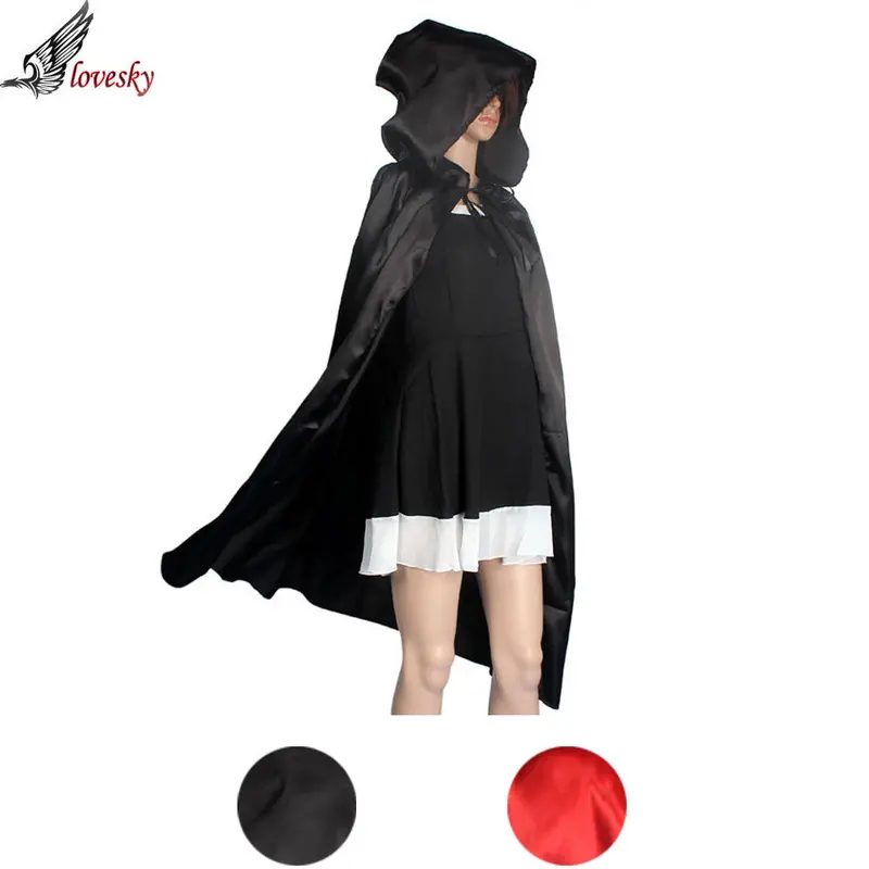 Forward Hooded Cloak Coat Wicca Robe Medieval Shawl Halloween Party 1