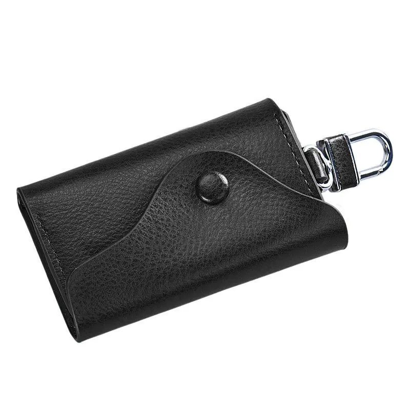Forward Key Chain Men Pu Leather Solid Color Car Key Chain Holder 6 Ring Pouch Case Housekeeper 1