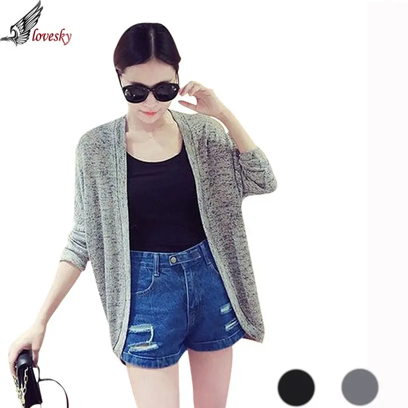 Forward Korean Style Women Solid Color Long Sleeve Casual Cardigans Sweaters For Season 1