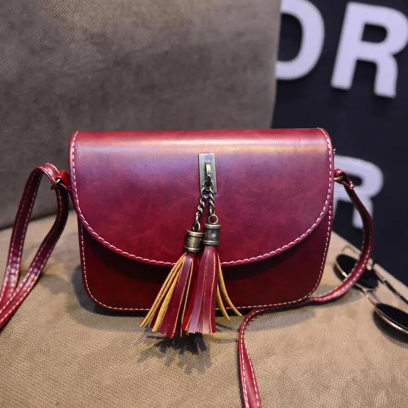 Forward Leather Tassels Crossbody Women Hbag Satchel Messenger Bag 3