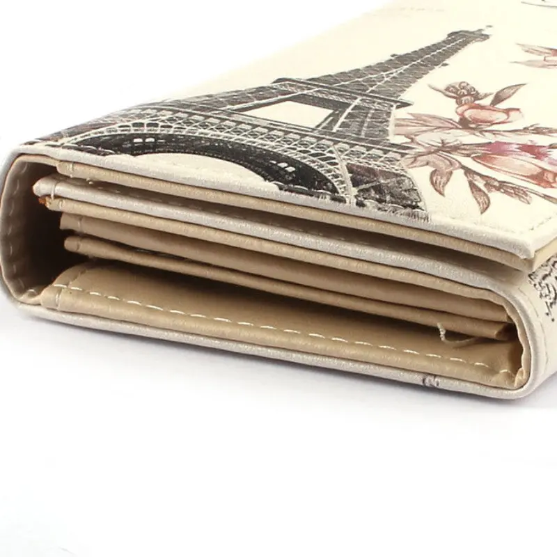 Forward Lovely Lady Women Flower Tower Pattern Pu Leather Envelope Long Purse Wallet Clutch Bag Card Holder 1
