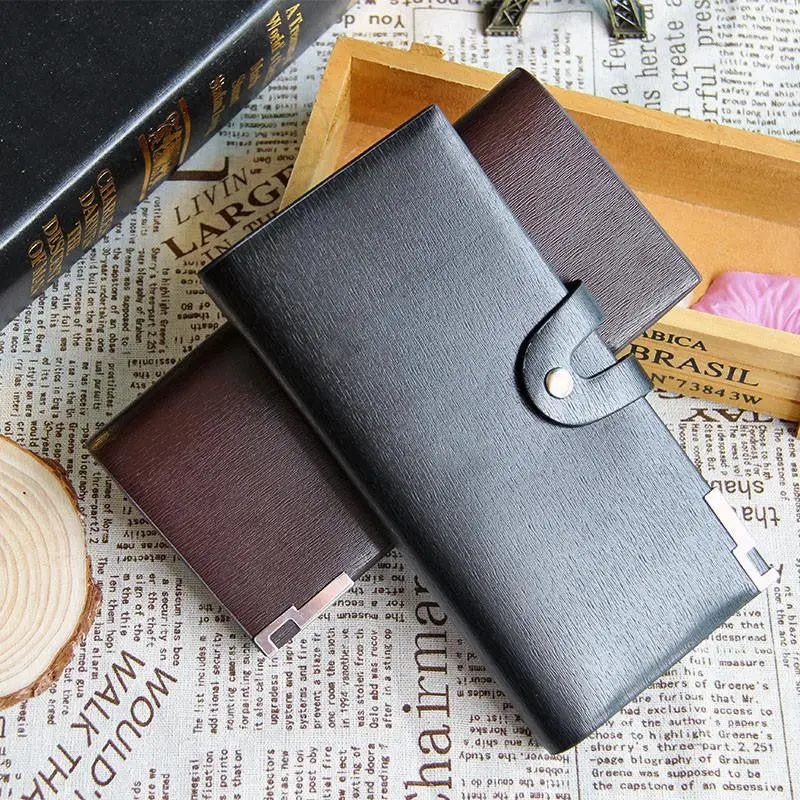 Forward Luxury Men Leather Bifold Card Checkbook Holder Hasp Long Wallet Organizer Purse 1