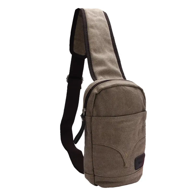 Forward Mens Casual Cavans Solid Color Zipper Shoulder Bag 1