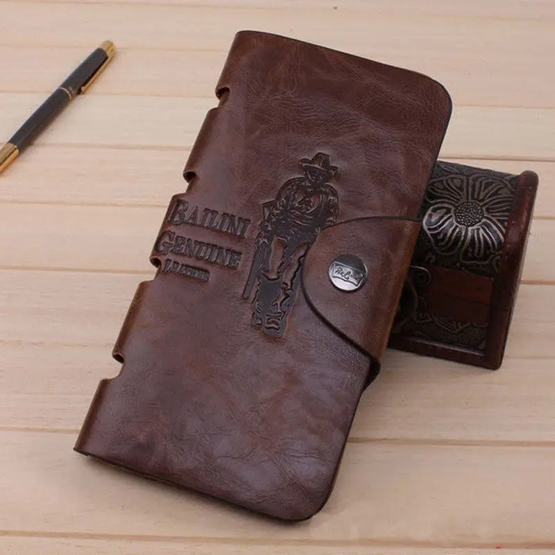 Forward Mens Pu Leather Long Wallets Famous Pockets Id Card Clutch Bifold Purse Brown 1