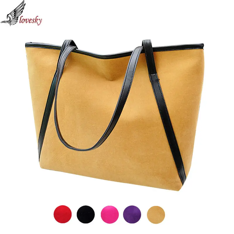 Forward Simple Larger Capacity Leather Suede Women Bag Messenger Feminina Women Leather Hbags 1