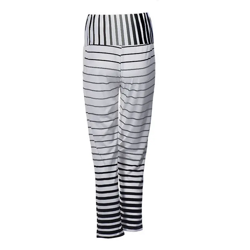 Forward Stripe Loose High Waist Wide Leg Long Pants For Women's Clothing 4