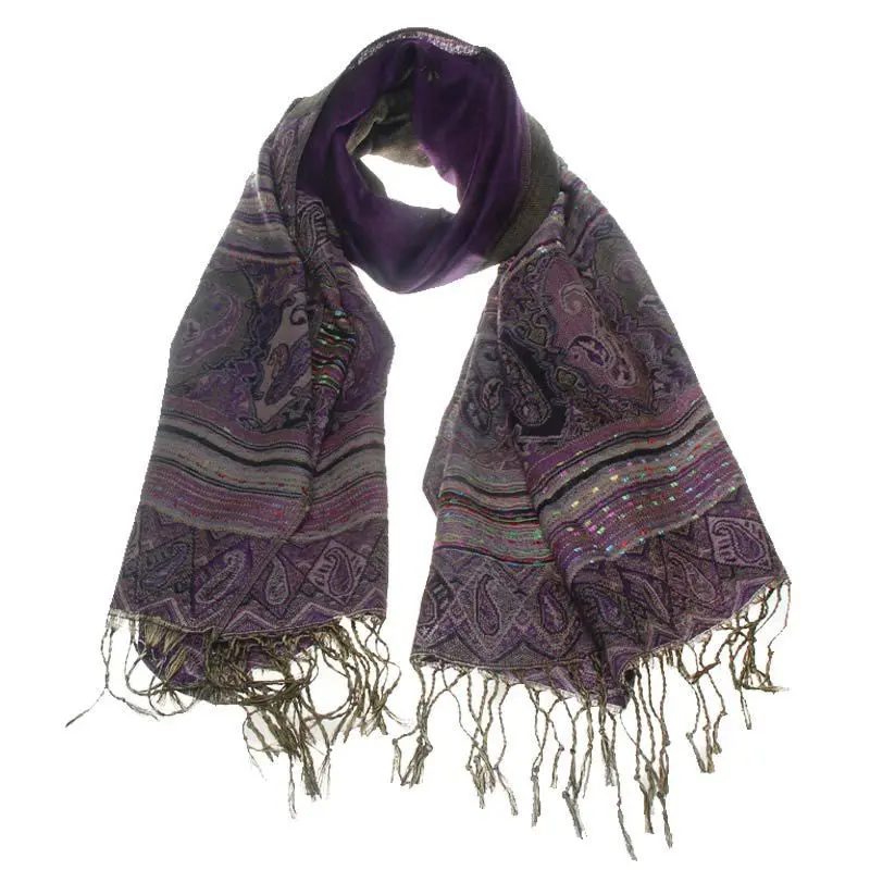 Forward Trendy Bohemia Print Tassels Shawl Over Long Shawl 5