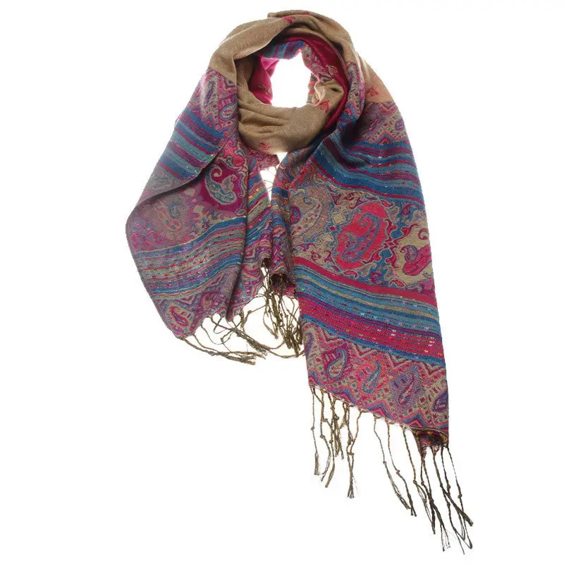 Forward Trendy Bohemia Print Tassels Shawl Over Long Shawl 7