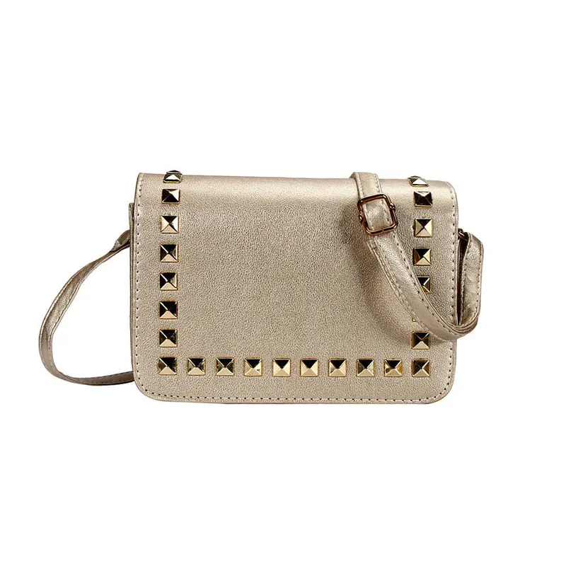 Forward Vintage Women Lmitation Leather Shoulder Rivet Hasp Bag Satchel Hbag For Ladies Women Message Bag 2