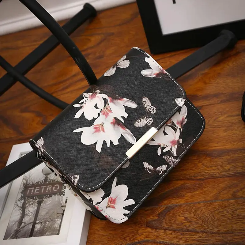 Forward Women Bag Floral Leather Shoulder Bag Satchel Hbag Retro Messenger Bag 1