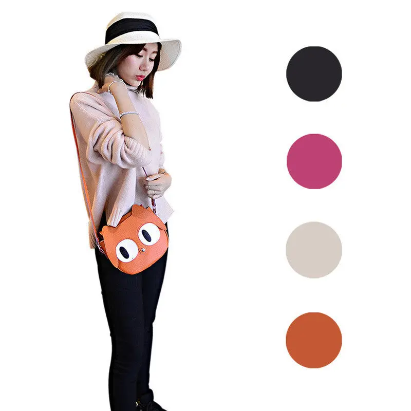 Forward Women Big Eyes Cute Cartoon Shoulder Bag Messenger Bag Shoulder Bags Retro Girl Pu Leather Tote 2