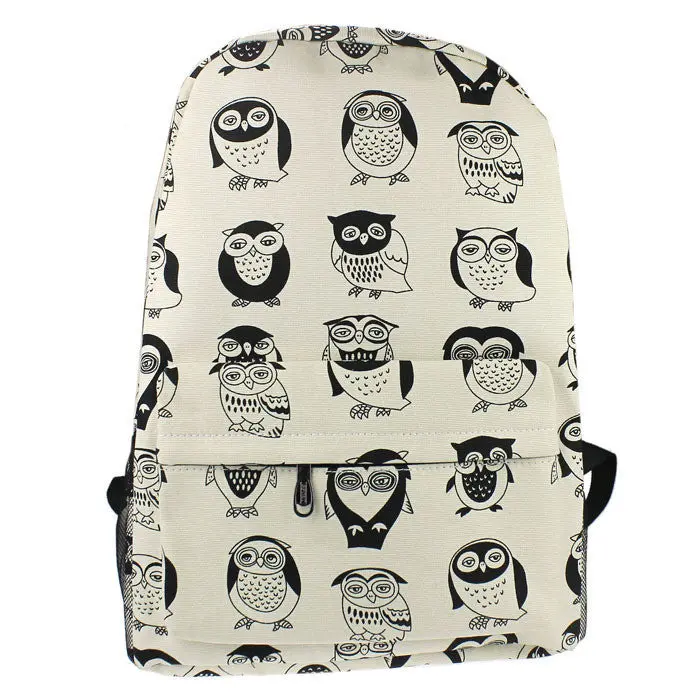 Forward Women Canvas Owl Printed Travel Oversize Satchel Shoulder Bag Backpack School Rucksack School Bags For Teenagers 2