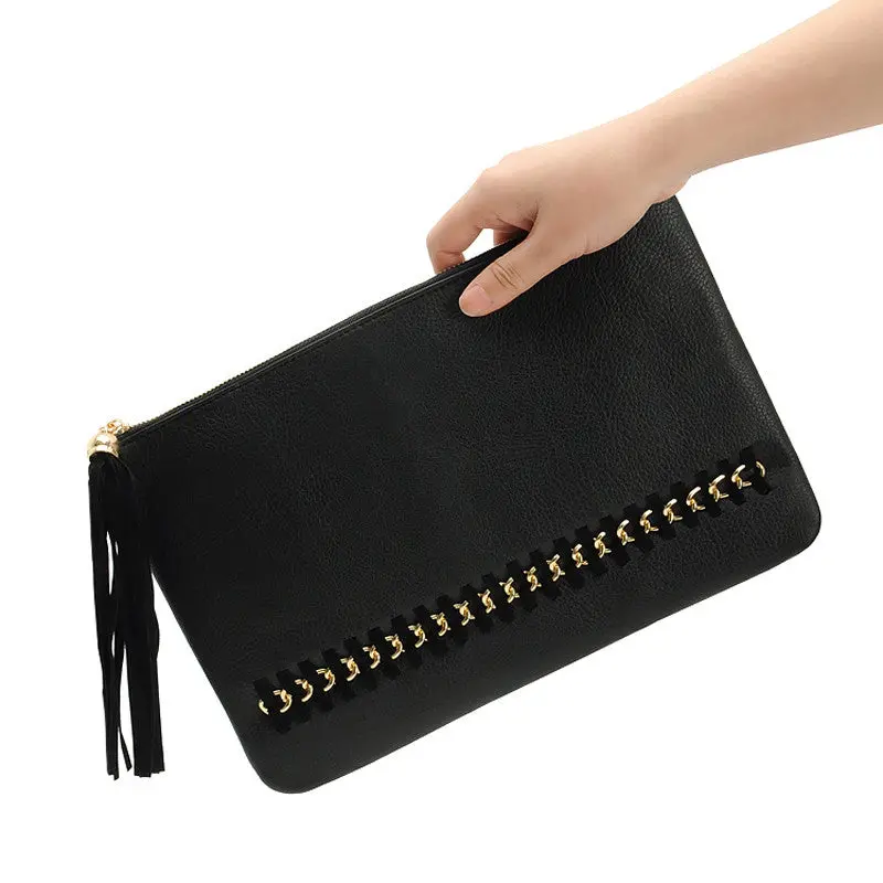 Forward Women Day Clutch Bag Pu Leather Tassel Zipper Evening Party Satchel Hbag Classic Popular Hangbag 1