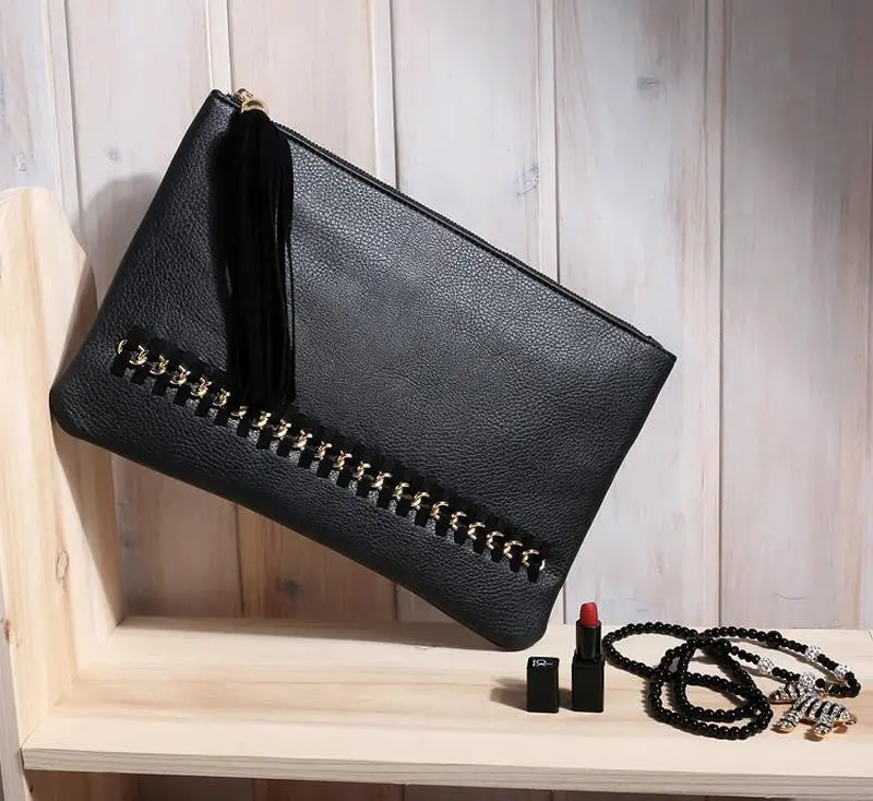 Forward Women Day Clutch Bag Pu Leather Tassel Zipper Evening Party Satchel Hbag Classic Popular Hangbag 2