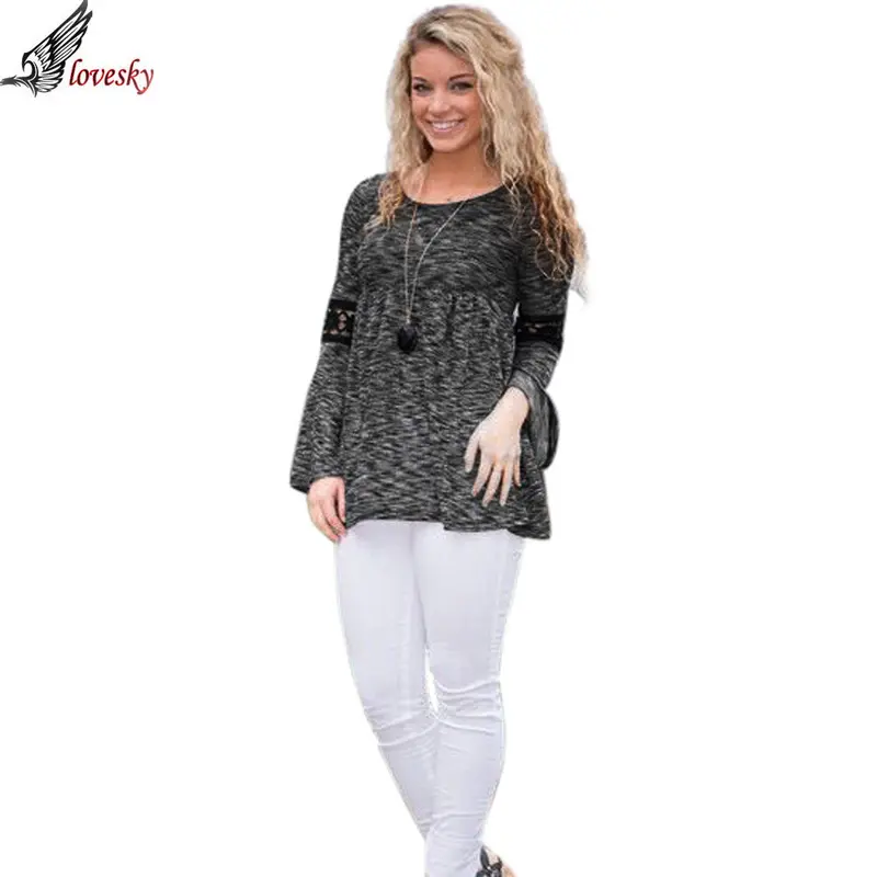 Forward Women Floral Prints Long Sleeve O Neck Shirt Casual Loose Plus Size Pullover Cotton Top Blusa Femininas 1