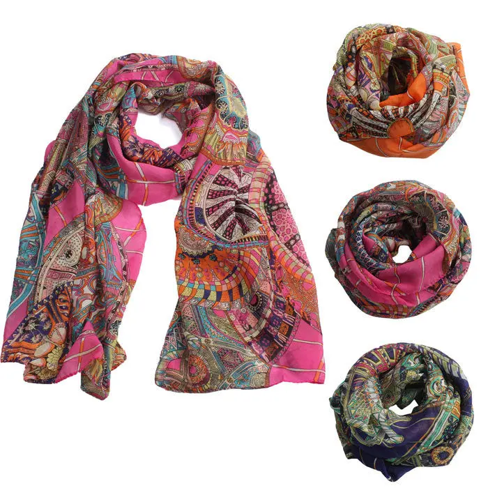 Forward Women Girl Chiffon Printed Silk Long Soft Scarf Shawl Scarf For S 1