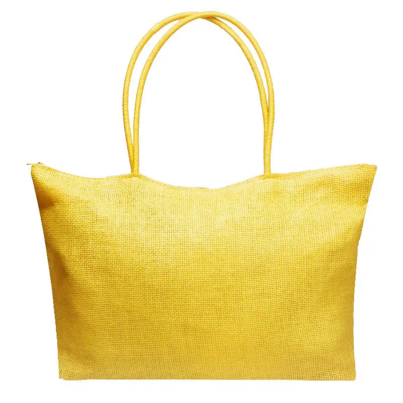 Forward Women Hbags Simple Zipper Cy Color Large Straw Beach Bags Casual Shoulder Bag 2