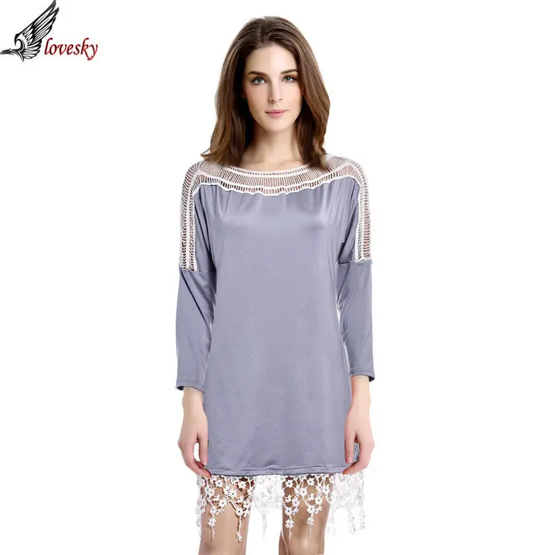 Forward Women Long Sleeve O-Neck Tassel Shirt Loose Tops Casual Blouse Plus Size 1