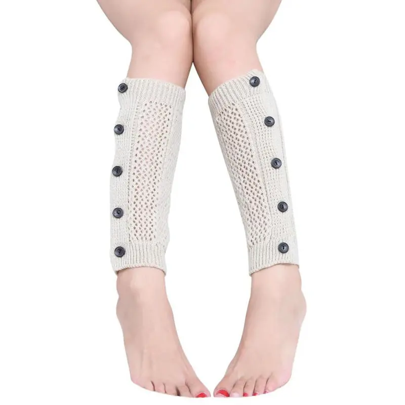 Forward Women Mesh Five Buttons Leg Warmers Socks Crochet Knit Boot Socks Boot Cover Toppers Cuffs 1