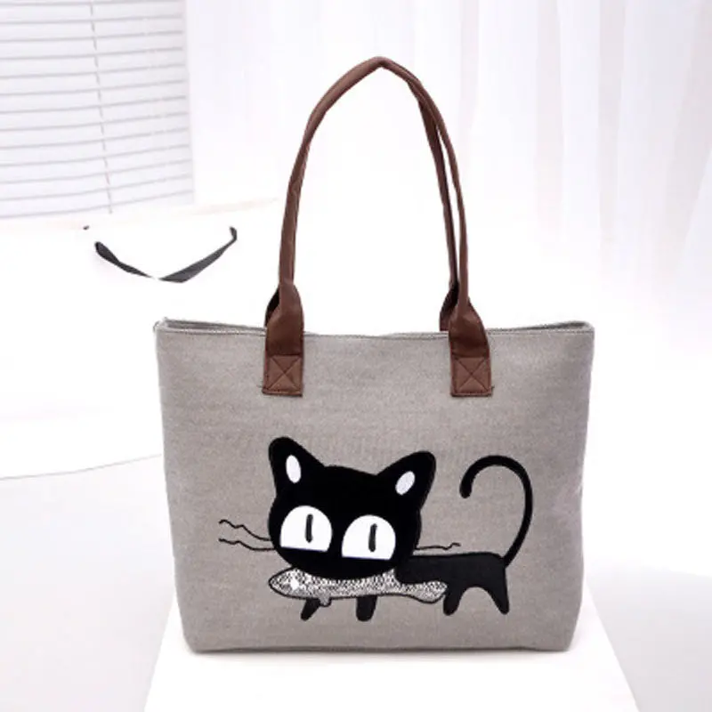 Forward Women Shoulder Bag Canvas Bag Cute Cat Bag Office Lunch Bag 4