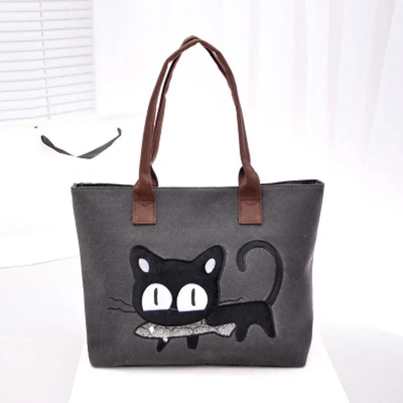 Forward Women Shoulder Bag Canvas Bag Cute Cat Bag Office Lunch Bag 5